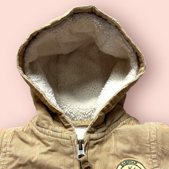 Baby GAP Tan Fleece Lined Corduroy Jacket With Hood - Picture 4 of 15